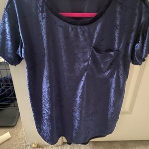 Blue velvet top